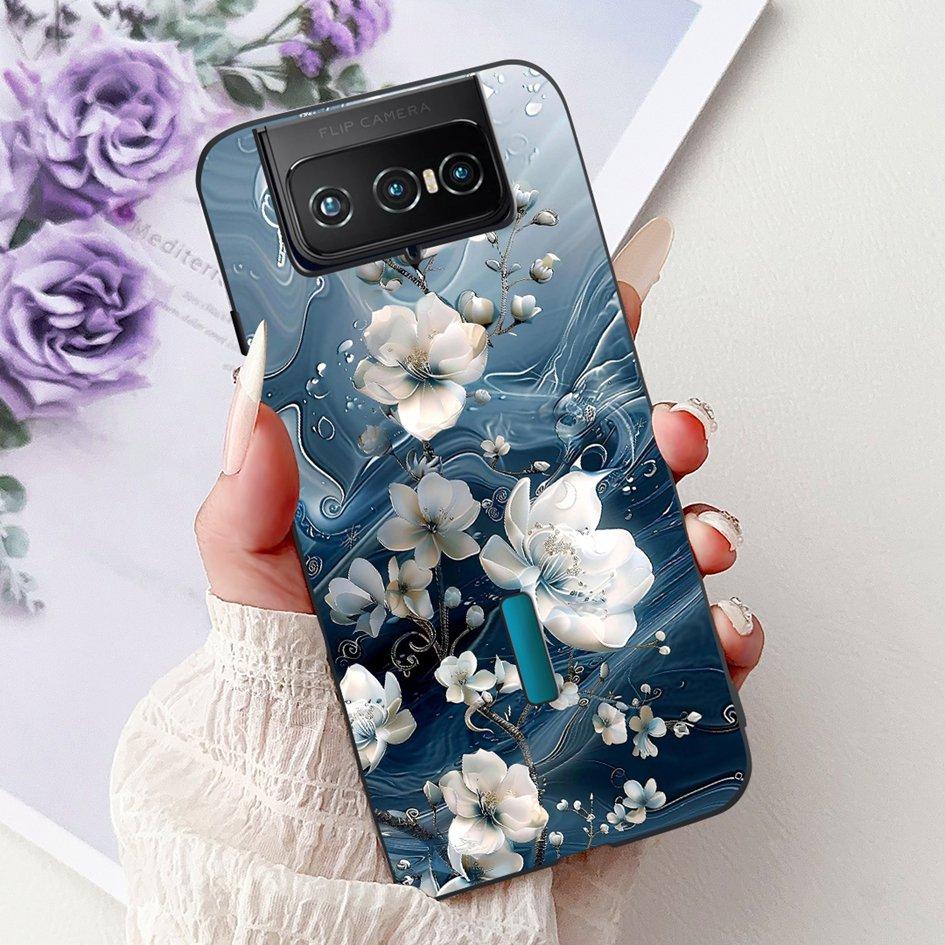 Для Asus Zenfone 7 ZS670KS Чехол I002D Популярный Цветок Мягкий Черный Силиконовый Чехол для Телефона Для Zenfone 7 Pro ZS671KS Funda I002DD Capa