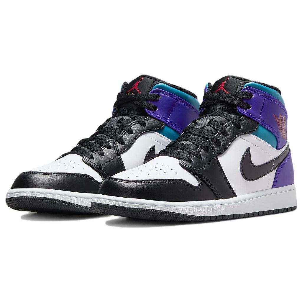 Мужские кроссовки Air Jordan 1 Mid Aqua White Court-Purple Tropical-Twist DQ8426-154
