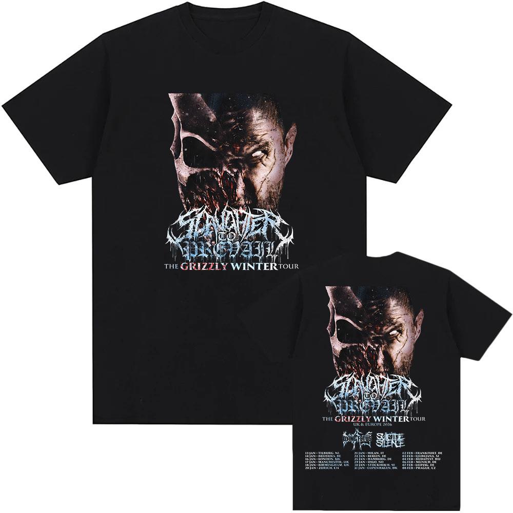 The Grizzly Winter Tour 2026 T-shirt Rock Band SLAUGHTER TO PREVAIL Tshirts Hip Hop Unisex Streetwear Cotton Short Sleeve Tees