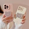 Simple Bear Mirror Bracket Iphone13 Suitable for 16promax IPhone Case 11 Cute 12 Silicone 15