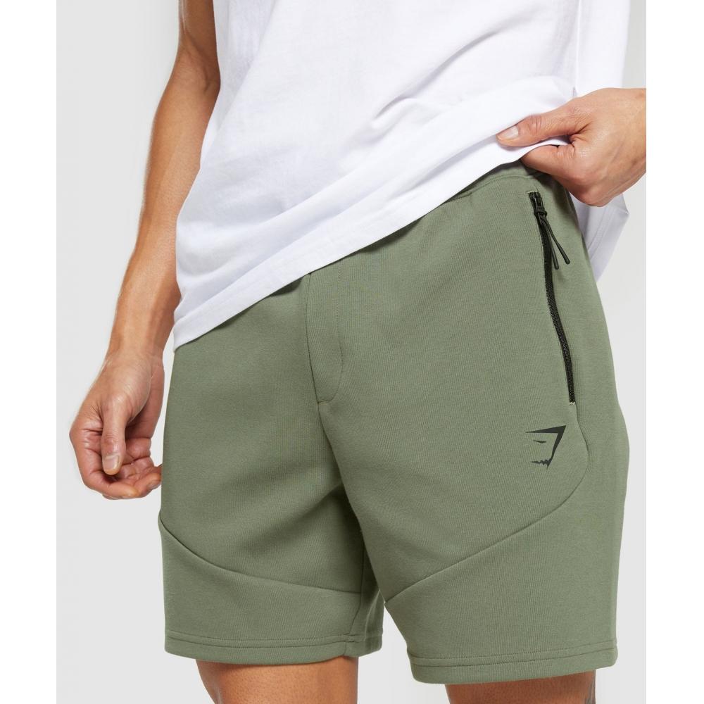 Gymshark Interlock Tech 6  Shorts Base Green A5a6l Ech1