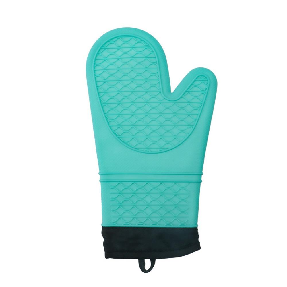 1 pair Baking Utensils Silicone Oven Gloves Anti-Scalding Heat Resistant Baking Gloves Thick Insulated Gloves Barbecue