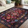 Bohemian Style Carpet Rose Red Living Room Bedroom Floor Mat Outdoor Terrace Garden Decoration Room Area Home Decoration Mats