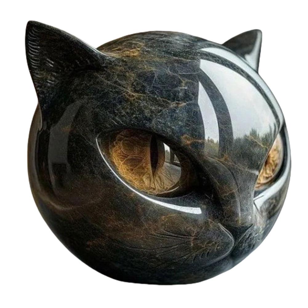 Halloween Black Cat Sculpture Resin Black Cat Statue Artwork Halloween Decor Elegant Home Decor Gifts for Cat Lovers Women Men