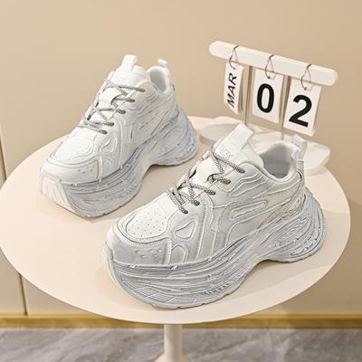 Кроссовки на толстой подошве, сетчатые дышащие, повседневные, папины кроссовки, женские, летние, для пар, новая мода, универсальная обувь на толстой подошве