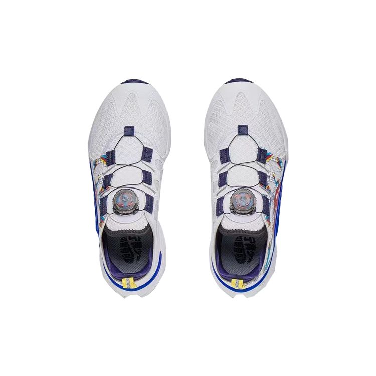 Li-Ning Кроссовки для бега Cloud 2.0 с противоскользящей подошвой, амортизирующие, прочные, легкие, с отскоком, с низким верхом, детские, цвет белый, синий YKFT058-7