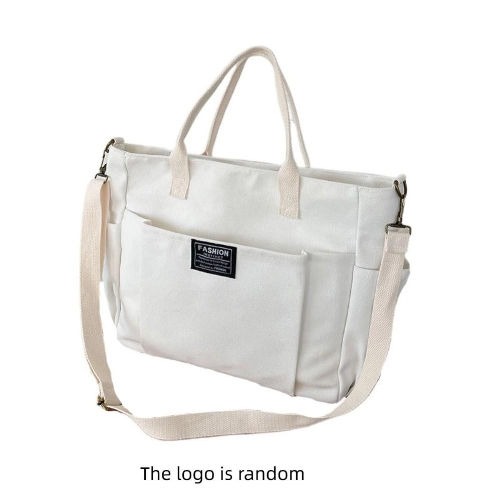 Large Capacity Canvas Tote Bag Portable Canvas Shoulder Bag Fashionable Shopping Bag Travel