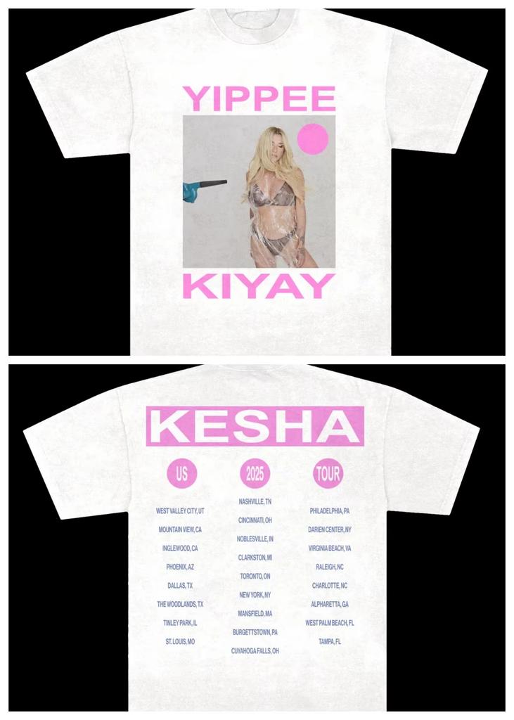 Певица Ke$ha парень Сумасшедшие Сиськи Наружу Тур Принт Футболка Унисекс Одежда Женская Хлопковая Футболка Мода Хип-Хоп 2026 Лето Новая Футболка