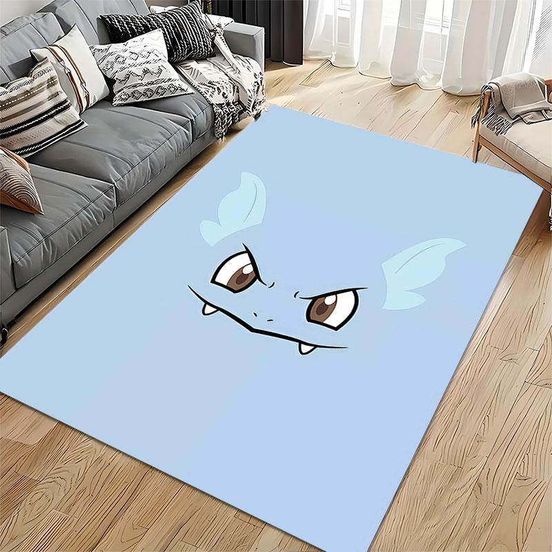 Blue Cartoon Face Carpet Design suitable as a non-slip mat for the living room or bedroom sofa