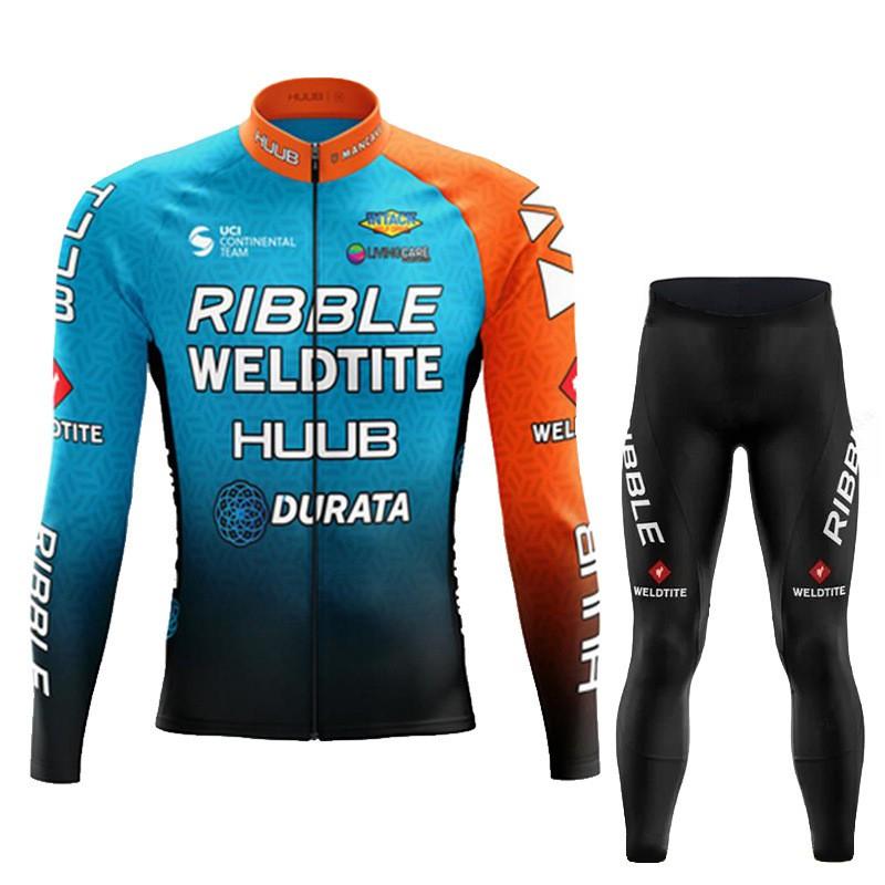 Mens Long Sleeve Cycling Jersey Set Thin Breathable Mountain Road Bike Outfit
