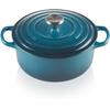 Cast Iron Roaster Le Creuset Signature Round 20 Cm Depth Teal 2.4 L (21177206422430)