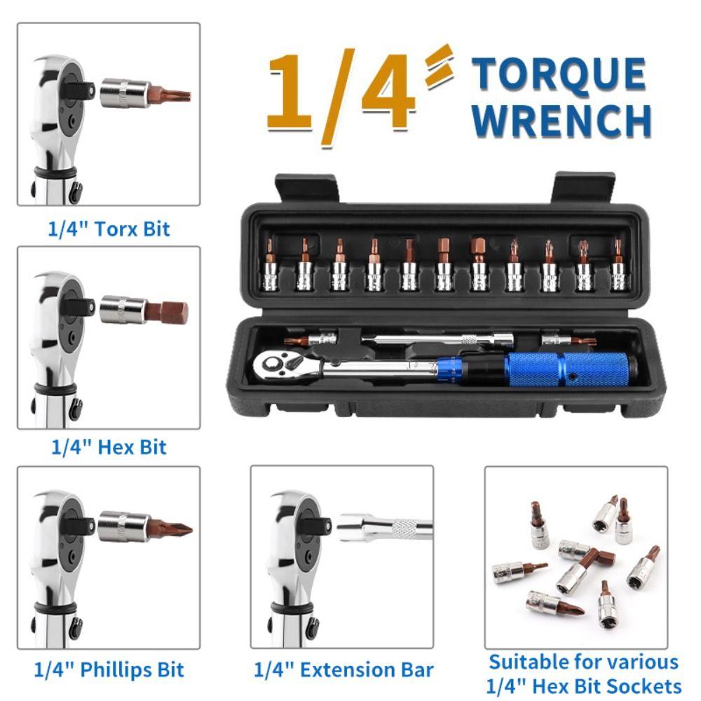 1/4 Inch Bicycle Automotive Tool Double-direction Ratchet Ratchet Torque Wrench Set Hand Tool