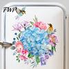 Bathroom Wall Decor Toilet Sticker, Birds Flowers Seat Lid Stickers, Self-Adhesive Floral Decorative Accessories Decals, Waterproof Sticker
