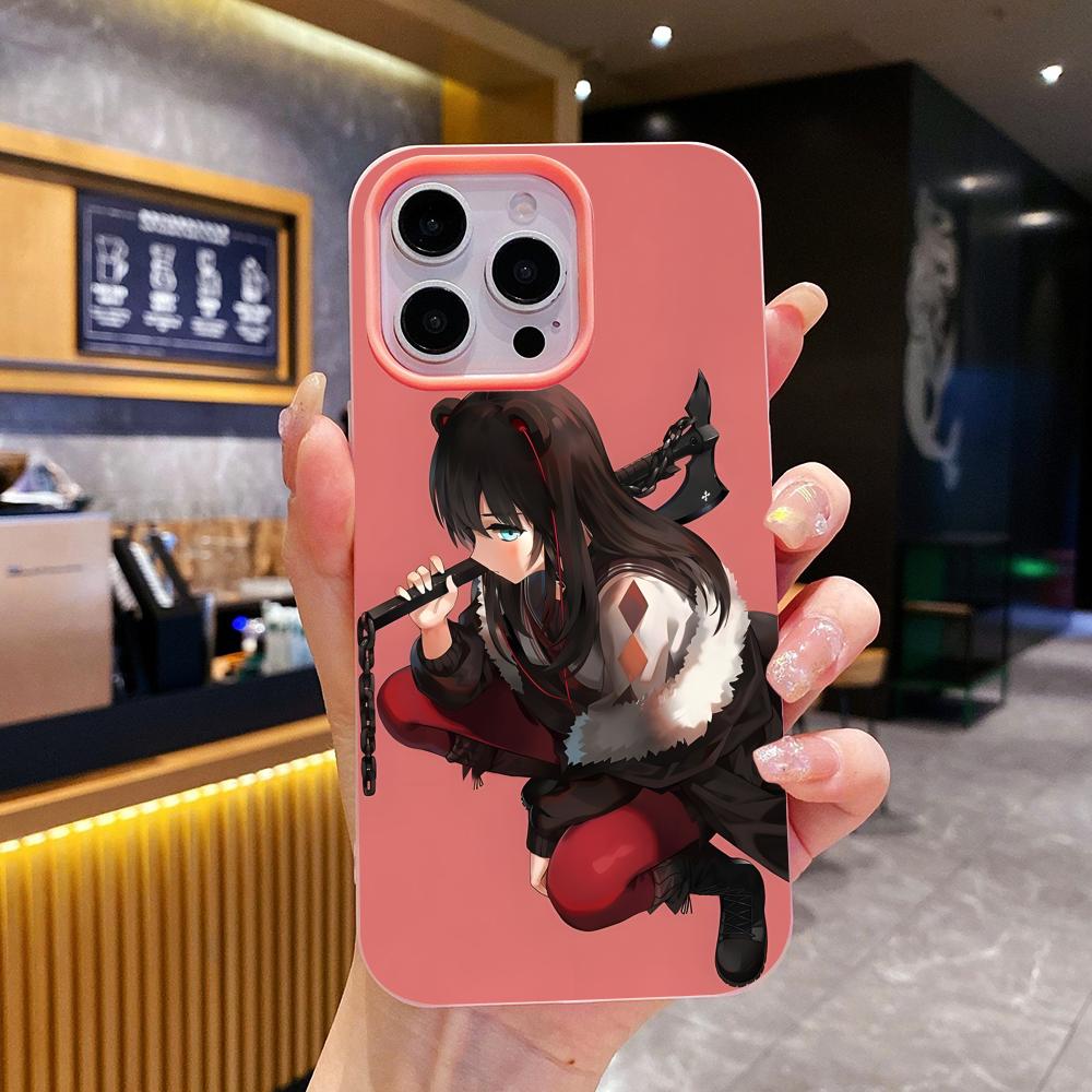 Arknights Зима Желе Двойной слой Розовый Чехол для Мобильного Телефона для iPhone 17 16 15 14 13 12 11 Air Pro Max Plus Защитный