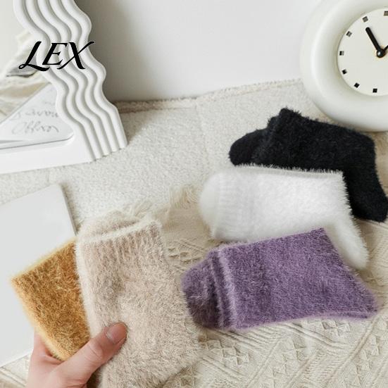 Cozy Plush Thermal Hosiery Thickened Imitation Mink Velvet Socks for Women, Soft Socks, Winter Warm Solid Color Home Indoor Living Room Bedroom