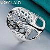 URMYLADY 925 Sterling Silver Tree Of Life 6-10 Ring For Women Wedding Party Fashion Charm Jewelry