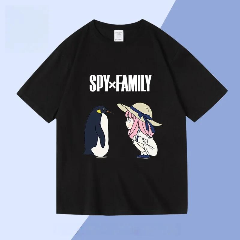 Коллаборация Spy X Family Мужские и женские хлопковые футболки Аниме-тематическая детская одежда, Повседневные домашние футболки
