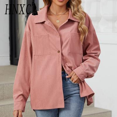 Женские винтажные повседневные однотонные куртки и пальто с воротником-поло с длинными рукавами и осенне-зимним принтом