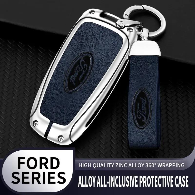New 2026 Car Sticker For Ford Leather Car Remote Smart Key Case Cover For Ford Raptor F150 Remote Control Protector For Ford F-1