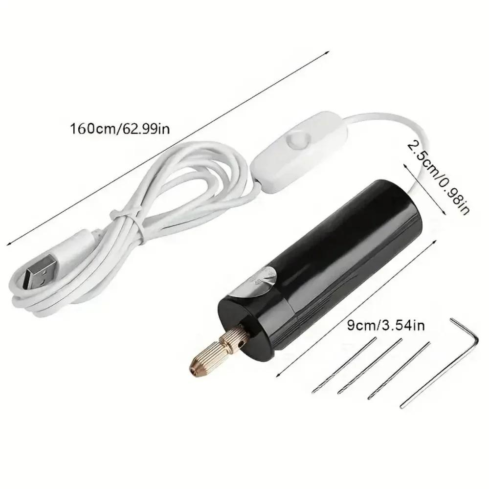 Ручная Мини-Электродрель DIY USB Инструмент для Ювелирных Изделий из Эпоксидной Смолы, Деревообработки, Гравировальная Ручка