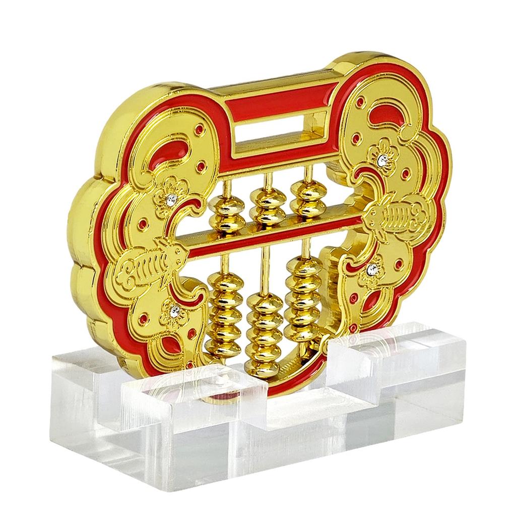 YISHUI Feng Shui Lock Wealth Luck Plaque with Protection Lucky Home Stand, Padlock, Amulet, Charm, Item, Decor, 7.5x5cm