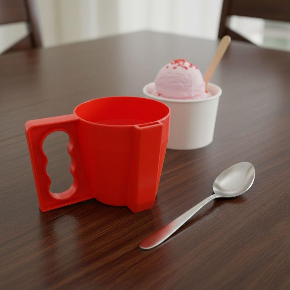 Ergonomic Handle Ice Cream Cup Holder with Spoon Slot Popsicles Insulated Cup Yogurt