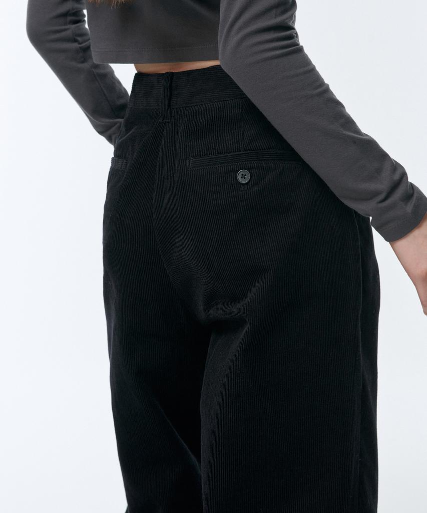 MUSINSA STANDARD WOMAN Женские широкие вельветовые брюки [Черный]