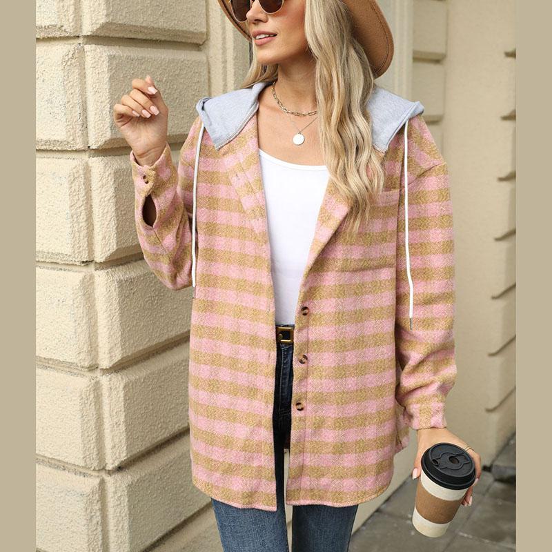 Женское осенне-зимнее шерстяное пальто с капюшоном и длинными рукавами, теплое шерстяное пальто-кардиган
