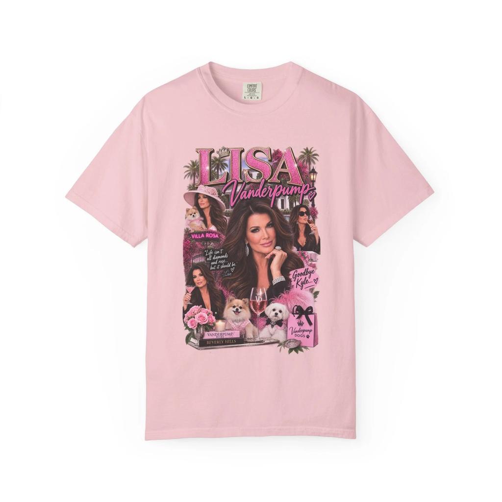 Футболка Лиза Vanderpump Real Housewives of Beverly Hills | Ретро Розовый Портрет Звезды ТВ