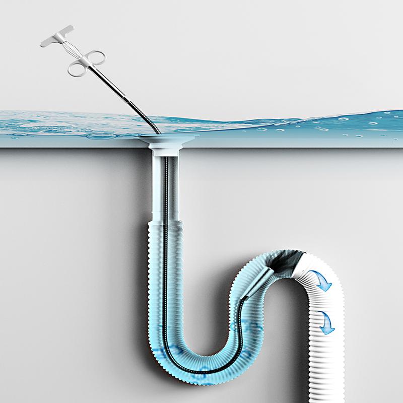 Sewer Pipe Dredging Extractor Flexible Grabber Claw Reacher Tool Drain Clog Remover Cleaning Tool For Sewer Sink Toilet