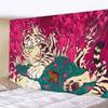 Джунгли Тигр иллюстрация ретро арт-деко гобелен в стиле бохо настенный хиппи колдовство психоделическое украшение дома