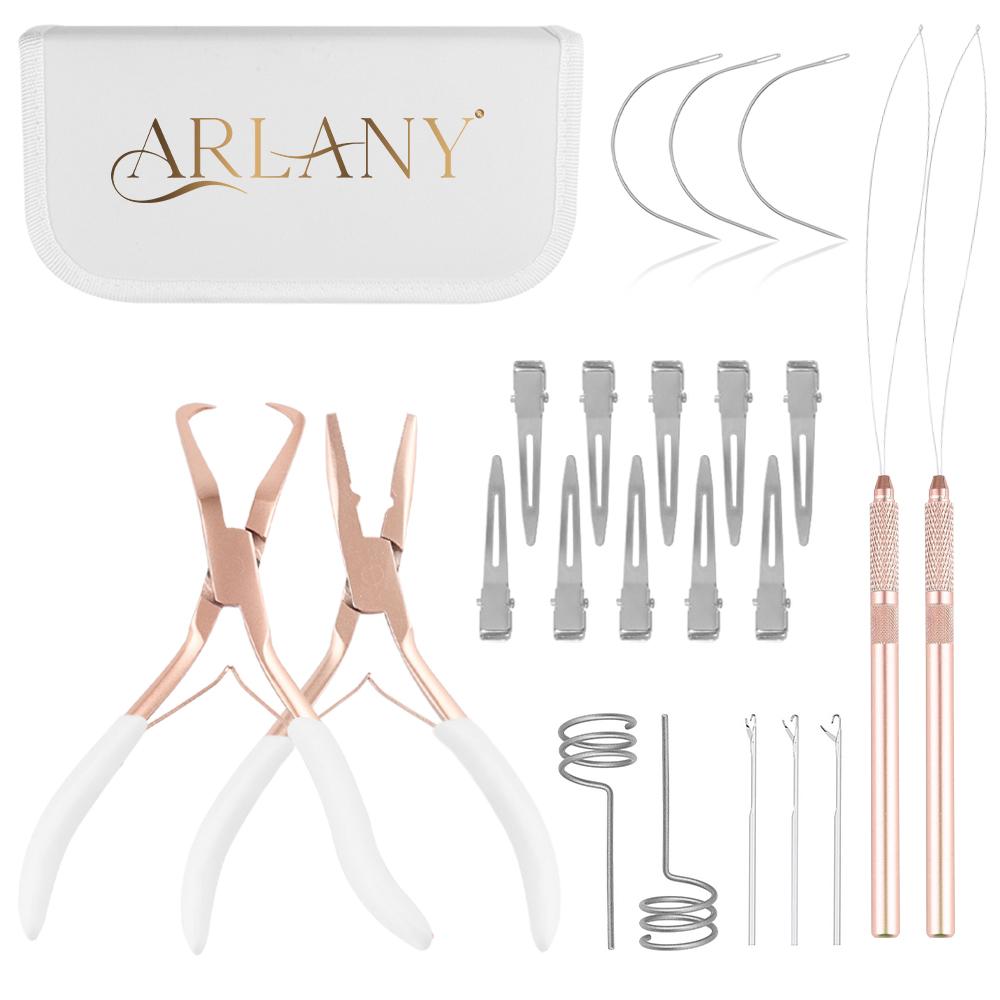 ARLANY Hair Extension Pliers Kit for Micro Beads Hair Clips Microlink Pliers for Weft Extensions Hair Extension Beading Tool
