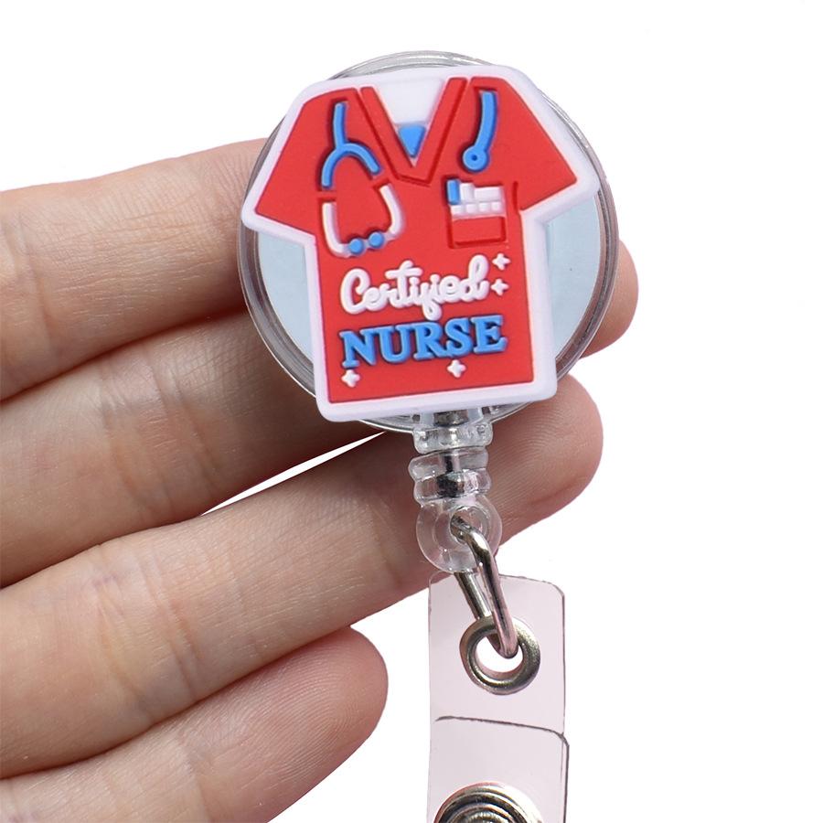 Мультяшная медицинская выдвижная пряжка, лицензия на работу для врача и медсестры, креативный ремешок, легко вытягиваемая пряжка, сертификат, фирменное наименование