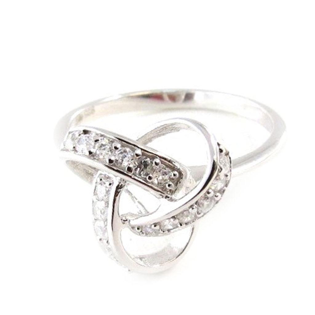 Серебряное кольцо "Богиня" белое серебро (родий) - 13 мм