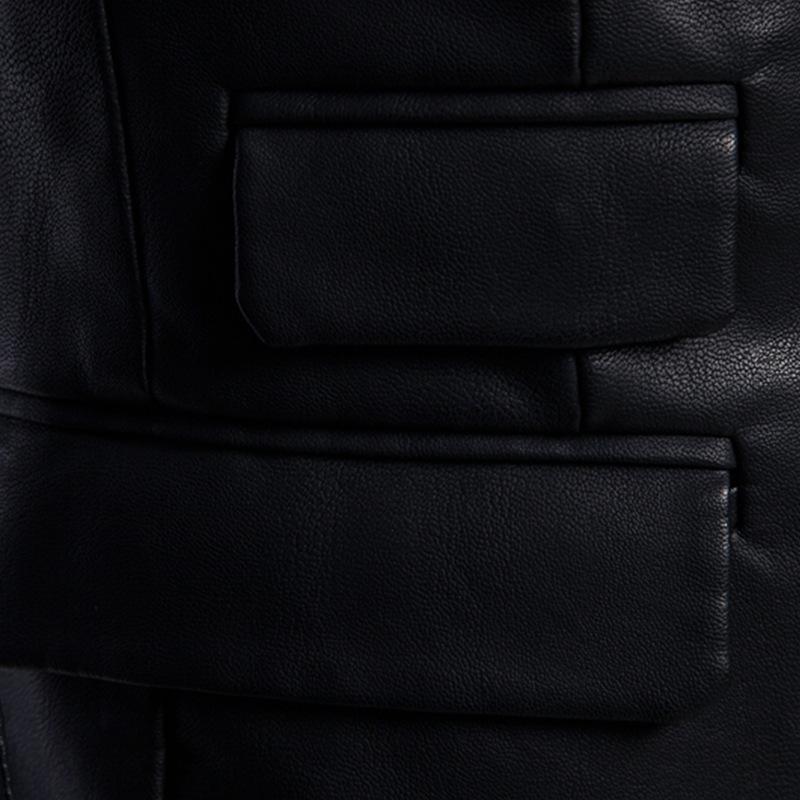 Мужская кожаная куртка Мужская верхняя куртка Slim Fit Casual Leather Jacket