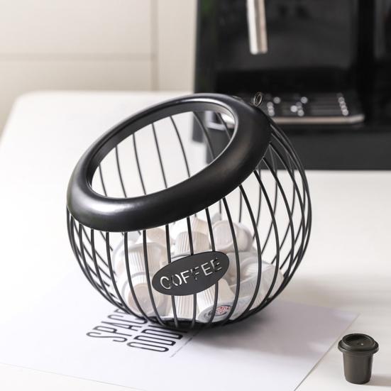 Корзина для хранения кофейных капсул, органайзер, большая вместимость, многоцелевой, универсальный, органайзер для кофейных капсул, металлический контейнер для хранения кофейных капсул