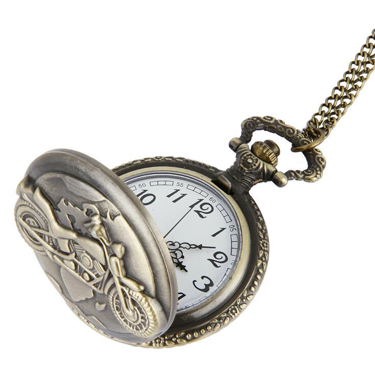 Винтажные антикварные карманные часы с подвеской и цепочкой, ожерелье, подарочные часы с брелоком для мотоцикла