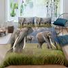 Комплект пододеяльника 3D Слон Размер Квин Комплект одеяла с африканскими сафари животными Комплект постельного белья с дикой природой Ретро декор стены Покрывало