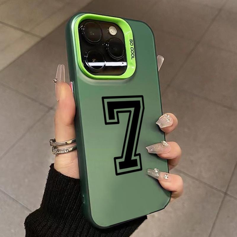 Чехол для телефона для iPhone 16 15 14 Pro Max 11 12 13 Pro 7 8 Plus SE X XS Счастливые числа Футбол Гальваническое покрытие Противоударный чехол