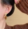 Серьги-подвески Meira в ретро-стиле с имитацией камня тигровый глаз, серьги с характером, легкий люкс, универсальные, для ранней осени
