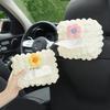 Новая милая мультяшная коробка для салфеток в машину с цветами, подвесной держатель для салфеток для подголовника заднего сиденья автомобиля, подлокотника, органайзер для бумаги, сумка для хранения