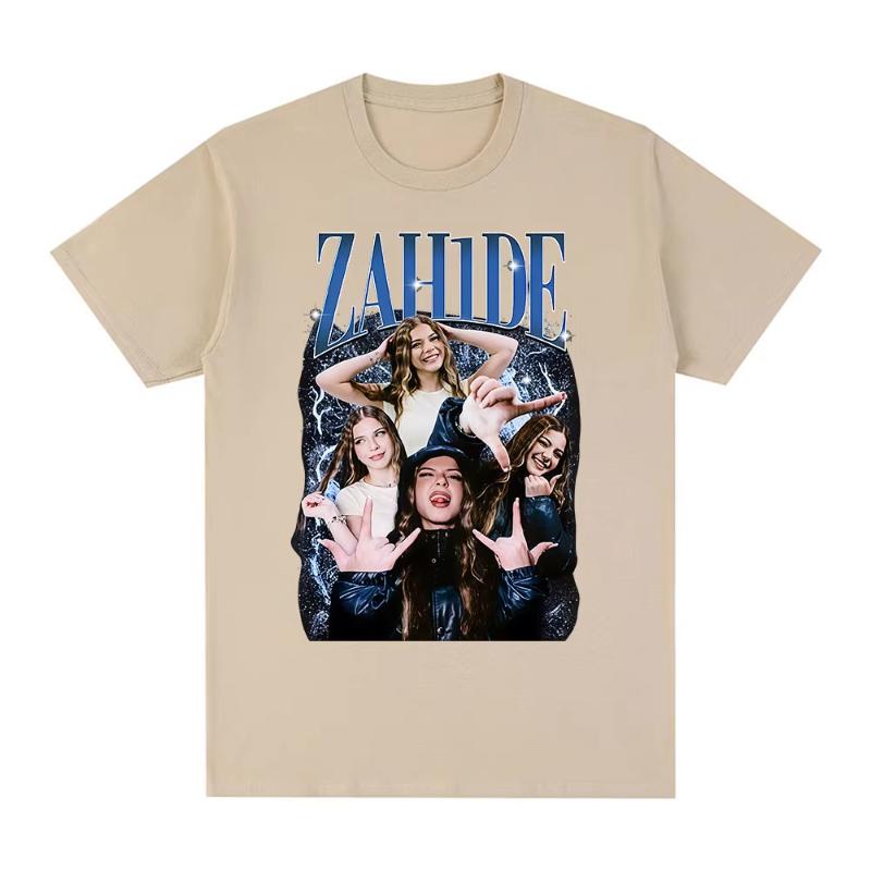 Zahide Merch Graphic Print Tshirt Unisex Women Fashion Hip Hop T Shirts Cotton Casual Oversized Short Sleeve Tshirts Streetwear