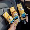 Car Seat Belt Shoulder Pad Cover With Minion Tim Bear Plush Toy Decorative Auto Accessory New Gift