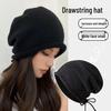 Women's Woolen Slouchy Hat for Autumn/Winter - Large Fit, Face-Flattering, Adjustable, Roll-Up Edge, Casual Knit Design