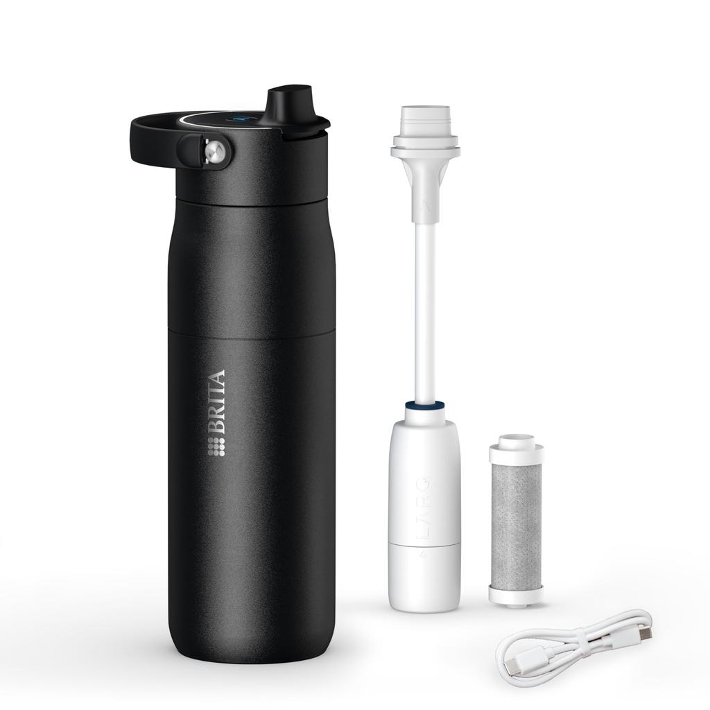 Бутылка Brita Lark iQ с функцией УФ-С стерилизации, 680 мл, подключение к приложению, Черный