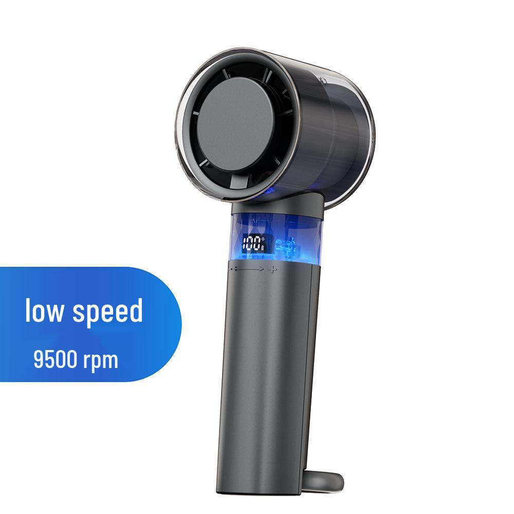 High-Speed Portable USB Handheld Fan with Carabiner and Cold Compress Feature