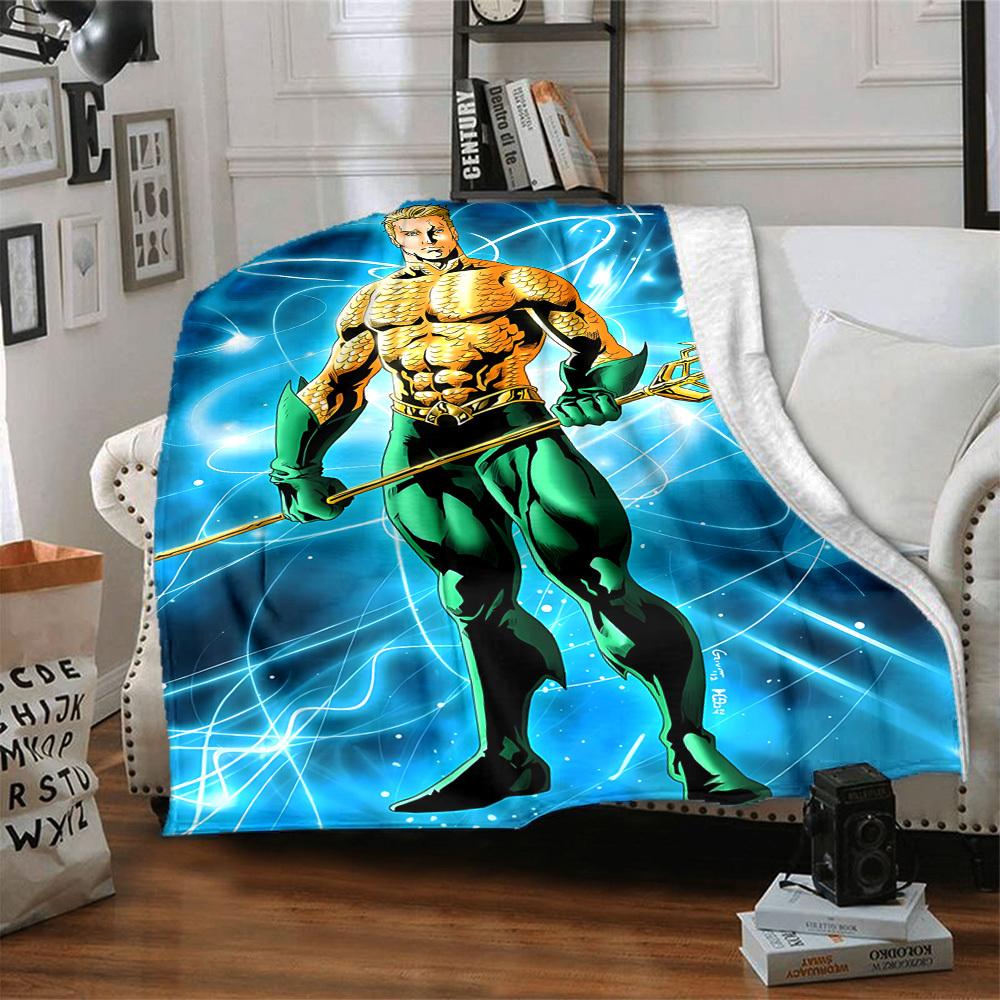 1pc Aquaman, Trident Flannel Throw Blanket Soft, Warm & Cozy for Couch, Bed, Office, and Travel Versatile All Season Gift, Christmas present