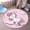Круглые коврики с 3D принтом единорога из мультфильма, детские удобные круглые ковры, игровые коврики, розовый единорог, цветок, подушка для стула, ковры