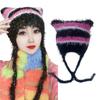 Fun Cat Ear Hat Unisex Costume Hats Gift Warm Soft Crochet Beanie Christmas New Year Warm Soft Skull Hat