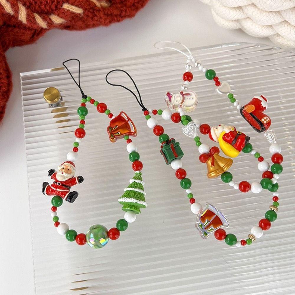 Рождественская серия Снеговик Колокольчик Цепочка для телефона Шляпа снеговика Колокольчик Санта Мобильная цепочка для телефона Мобильный телефон
